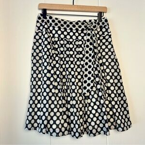 Alfani Black and White Polka Dot A-Line Skirt size 6 petite